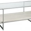 Ashley Furniture Bodalli - Ivory/chrome - Rectangular Cocktail Table