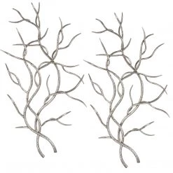 Accessories Uttermost Silver Branches Wall Art S/2