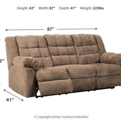 Ashley Furniture Reclining Furniture Workhorse - Cocoa - Reclining Sofa