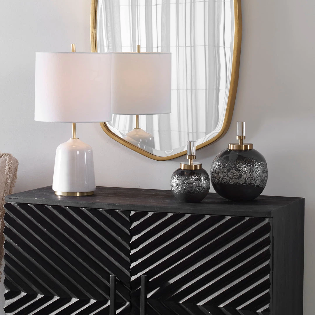 Table Decor Uttermost Cessair Art Glass Bottles, S/2 6 Table Decor Uttermost Cessair Art Glass Bottles, S/2