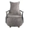 Moe's Home Collection Carlisle Club Chair Rolling Grey Velvet Chairs