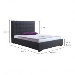 Moe's Home Collection Beds Belle Storage Bed King Charcoal Fabric 12 Moe's Home Collection Beds Belle Storage Bed King Charcoal Fabric
