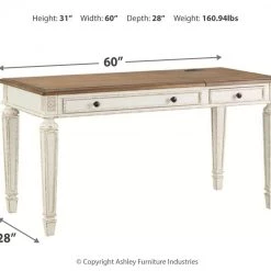 Ashley Furniture Realyn - White/brown - Home Office Lift Top Desk