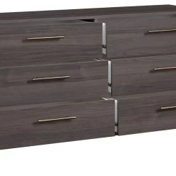 Signature Design By Ashley® Brymont - Dark Gray - Six Drawer Dresser - Sleek