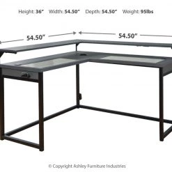 Signature Design By Ashley® Desks Lynxtyn - Black / Gray - L-desk 29 Signature Design By Ashley® Desks Lynxtyn - Black / Gray - L-desk