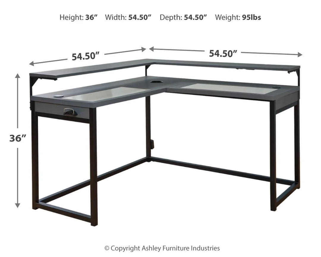 Signature Design By Ashley® Desks Lynxtyn - Black / Gray - L-desk 16 Signature Design By Ashley® Desks Lynxtyn - Black / Gray - L-desk