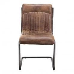 Moe's Home Collection Ansel Dining Chair Grazed Brown Leather-m2