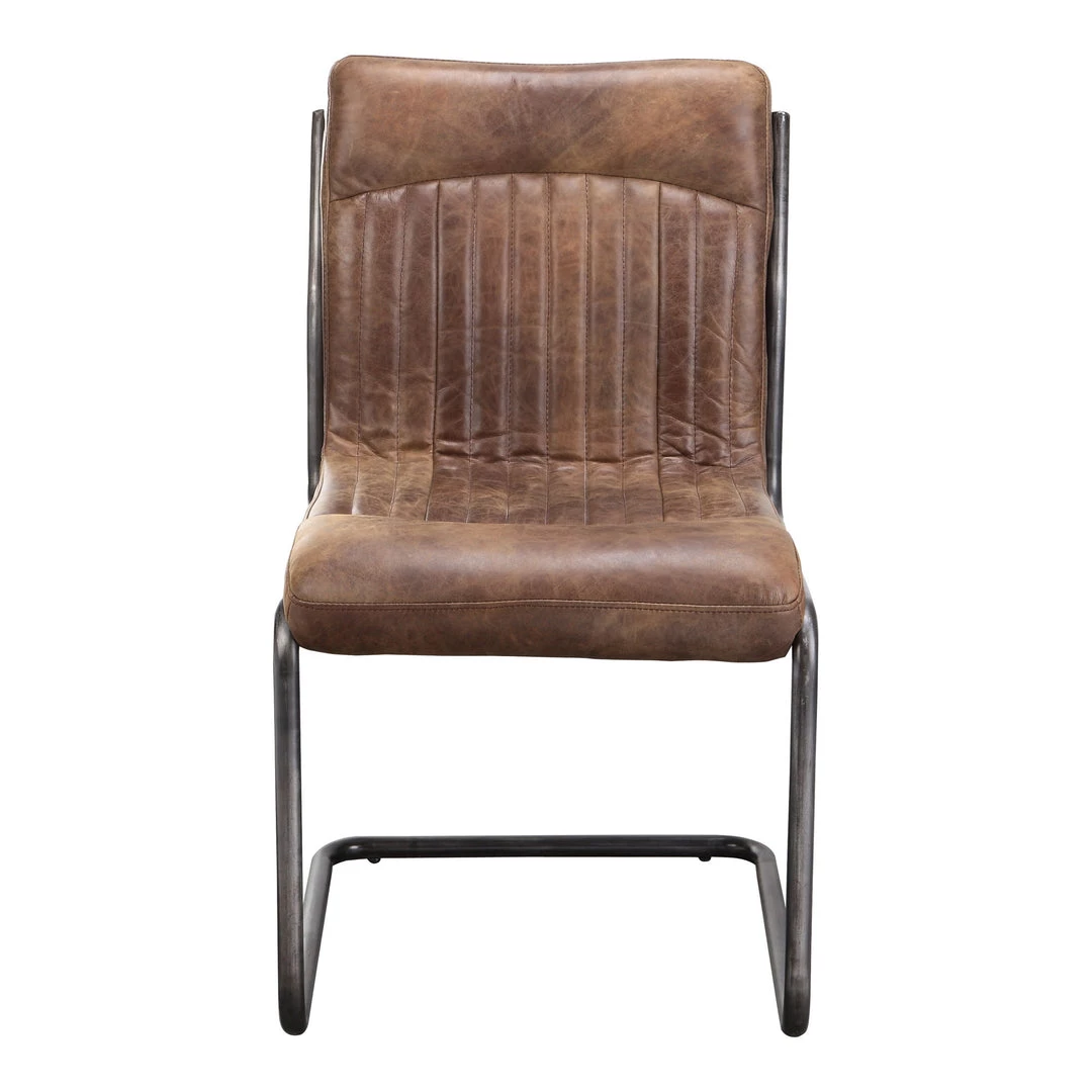 Moe's Home Collection Ansel Dining Chair Grazed Brown Leather-m2 3 Moe's Home Collection Ansel Dining Chair Grazed Brown Leather-m2