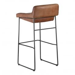 Moe's Home Collection Starlet Barstool Open Road Brown Leather-m2 Stools