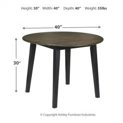 Ashley Furniture Froshburg - Black - Round Drm Drop Leaf Table Tables 16 Ashley Furniture Froshburg - Black - Round Drm Drop Leaf Table Tables