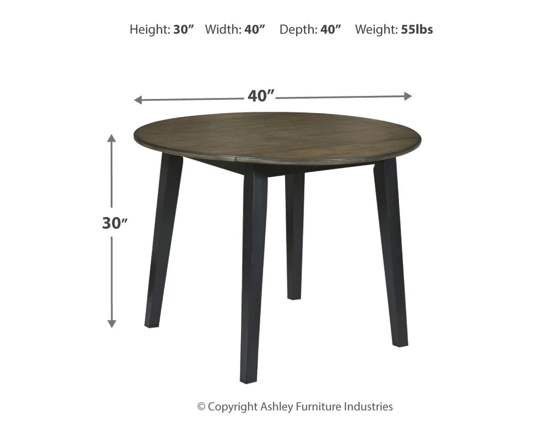 Ashley Furniture Froshburg - Black - Round Drm Drop Leaf Table Tables 9 Ashley Furniture Froshburg - Black - Round Drm Drop Leaf Table Tables