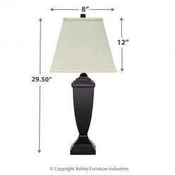 Ashley Furniture Accessories Amerigin - Bronze Finish - Poly Table Lamp (2/CN)