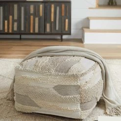 Ashley Furniture Accessories Cartlow - Cream/beige/gray - Pouf