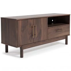 Ashley Furniture Calverson - Mocha - Medium Tv Stand - Small