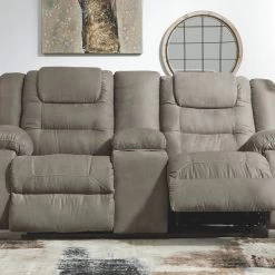 Ashley Furniture Mccade - Cobblestone - Dbl Rec Loveseat W/console Reclining Furniture