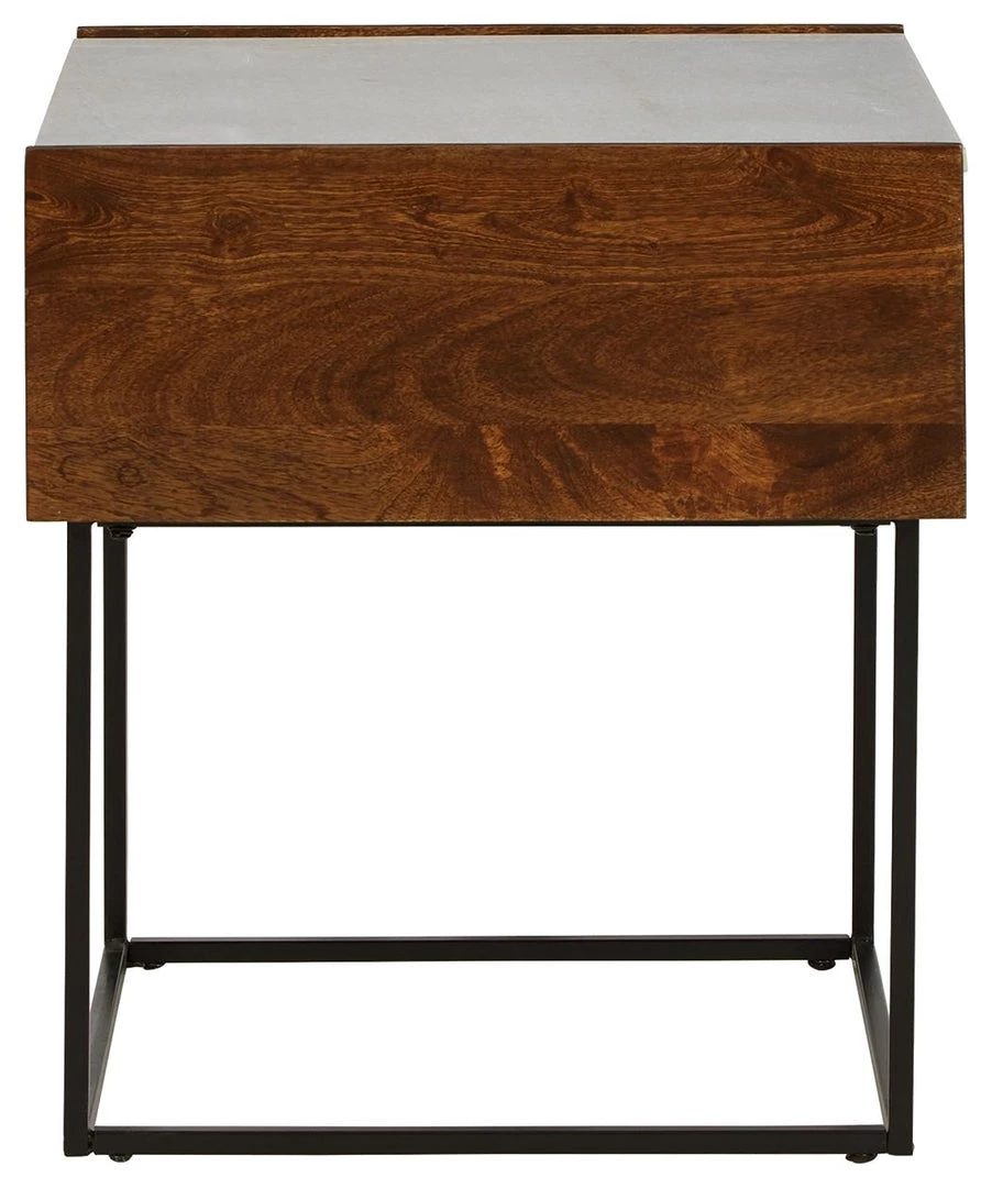 Ashley Furniture Tables Rusitori - Brown / Beige / White - Rectangular End Table 4 Ashley Furniture Tables Rusitori - Brown / Beige / White - Rectangular End Table