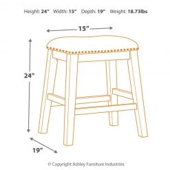 Ashley Furniture Caitbrook - Dark Gray - Upholstered Stool (2/cn) Stools