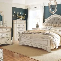 Signature Design By Ashley® Beds Realyn - Two-tone - King Upholstered Panel Bed