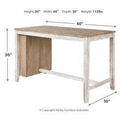 Signature Design By Ashley® Dining Room Sets Skempton - Light Ultimate Best In Class Rectangular Counter Table With Storage, 2 Upholstered Barstools