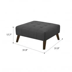 Emerald Home Ottomans Binetti Ottoman-Charcoal