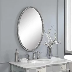 Accessories Uttermost Sherise Brushed Nickel Oval Mirror