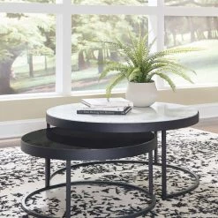 Signature Design By Ashley® Windron - Black/white - Nesting Cocktail Tables (2/cn) 10 Signature Design By Ashley® Windron - Black/white - Nesting Cocktail Tables (2/cn)