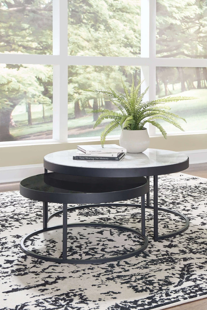 Signature Design By Ashley® Windron - Black/white - Nesting Cocktail Tables (2/cn) 5 Signature Design By Ashley® Windron - Black/white - Nesting Cocktail Tables (2/cn)