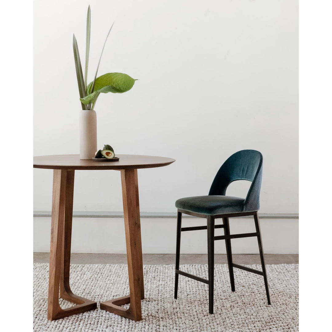 Moe's Home Collection Stools Roger Counter Stool Teal Velvet 4 Moe's Home Collection Stools Roger Counter Stool Teal Velvet