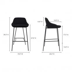 Moe's Home Collection Stools Shelby Barstool Black 14 Moe's Home Collection Stools Shelby Barstool Black