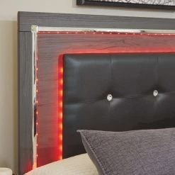 Signature Design By Ashley® Lodanna - Gray - Upholstered Panel Headboard With Bolt On Bed Frame