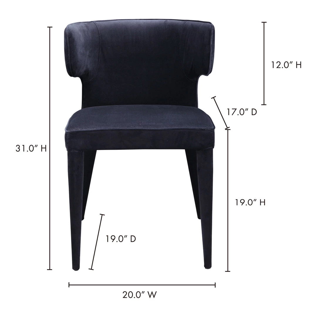 Moe's Home Collection Chairs Jennaya Dining Chair Black 5 Moe's Home Collection Chairs Jennaya Dining Chair Black