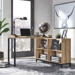 Signature Design By Ashley® Home Office Sets Gerdanet - Light Brown - 2 Pc. - L-shaped Home Office Desk With Swivel Chair 7 Signature Design By Ashley® Home Office Sets Gerdanet - Light Brown - 2 Pc. - L-shaped Home Office Desk With Swivel Chair