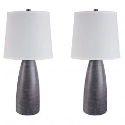 Ashley Furniture Shavontae - Gray - Poly Table Lamp (2/CN) Accessories