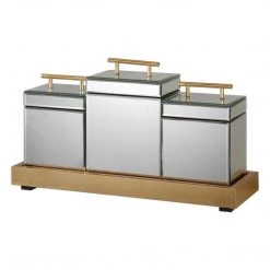 Uttermost Faustina Mirrored Boxes And Tray S/4 Table Decor