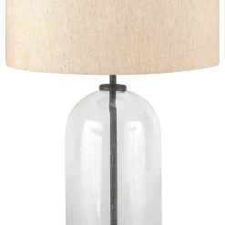 Ashley Furniture Accessories Manelin - Clear/gray - Glass Table Lamp (1/cn)