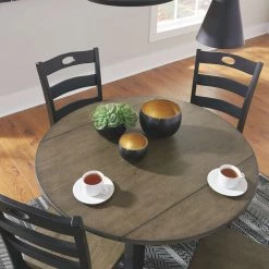 Ashley Furniture Froshburg - Black - Round Drm Drop Leaf Table Tables 14 Ashley Furniture Froshburg - Black - Round Drm Drop Leaf Table Tables