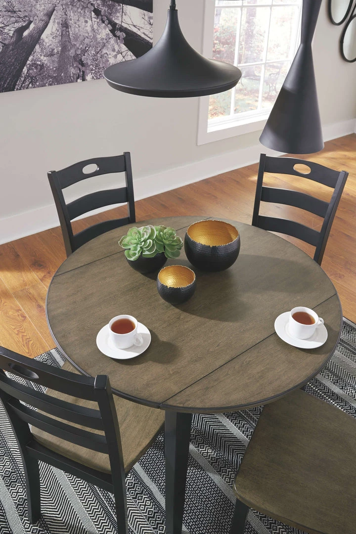 Ashley Furniture Froshburg - Black - Round Drm Drop Leaf Table Tables 7 Ashley Furniture Froshburg - Black - Round Drm Drop Leaf Table Tables