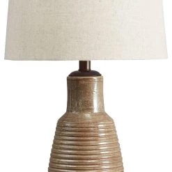 Ashley Furniture Calixto - Taupe - Terracotta Table Lamp (1/cn) Accessories