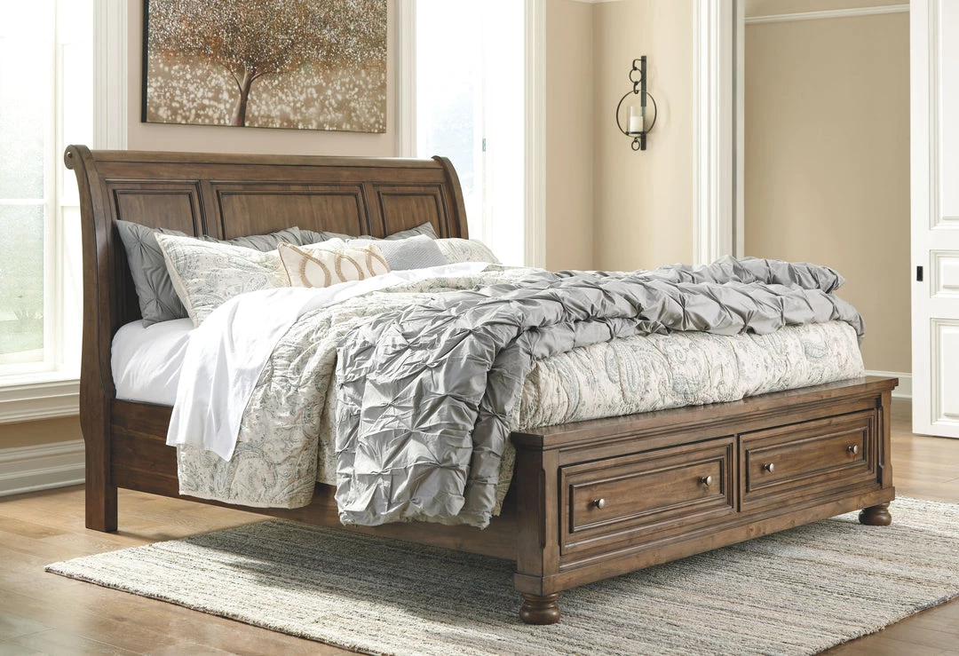 Signature Design By Ashley® Flynnter - Medium Brown - Queen Storage Sleigh Bed Beds 3 Signature Design By Ashley® Flynnter - Medium Brown - Queen Storage Sleigh Bed Beds