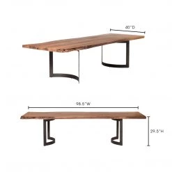 Moe's Home Collection Tables Bent Dining Table Small Smoked