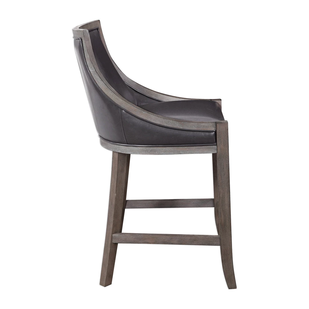 Uttermost Elowen Leather Counter Stool Stools 5 Uttermost Elowen Leather Counter Stool Stools