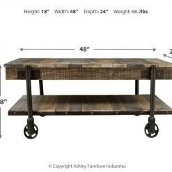 Ashley Furniture Bostweil - Light Brown/black - Rectangular Cocktail Table