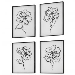 Accessories Uttermost Bloom Black White Framed Prints, S/4 14 Accessories Uttermost Bloom Black White Framed Prints, S/4