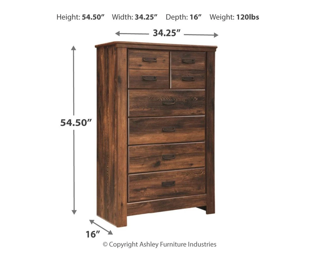 Ashley Furniture Chests Quinden - Dark Brown - Five Drawer Chest 8 Ashley Furniture Chests Quinden - Dark Brown - Five Drawer Chest