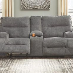 Signature Design By Ashley® Coombs - Charcoal - 3 Pc. - Power Sofa, Loveseat, Recliner