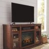 Signature Design By Ashley® Fireplaces Harpan - Reddish Brown - 2 Pc. - 72" Tv Stand With Electric Infrared Fireplace Insert