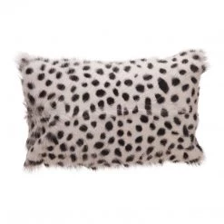 Moe's Home Collection Goat Fur Bolster Spotted Light Grey
