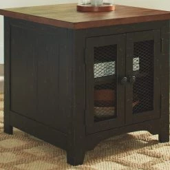 Ashley Furniture Valebeck - Black/brown - Rectangular End Table