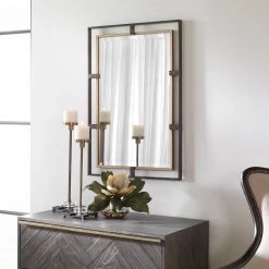 Accessories Uttermost Carrizo Gold & Bronze Rectangle Mirror