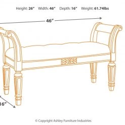 Ashley Furniture Realyn - Antique White - Accent Bench Benches